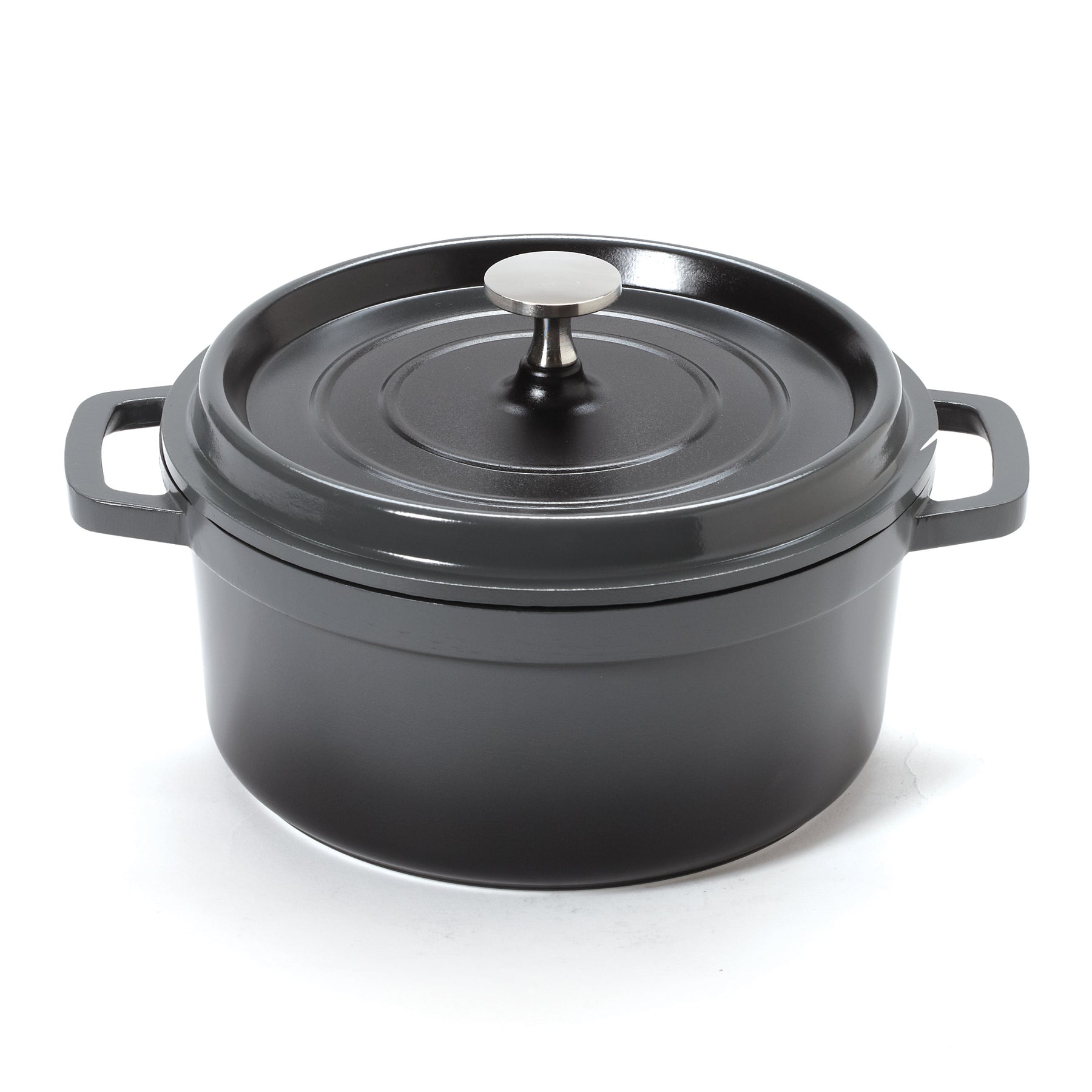 G.E.T. Energy-Efficient Non-Stick Cast Aluminum Round Dutch Oven with Lid Color: Gray, Capacity: 2.5 qt. CA-011-GR/BK/CC