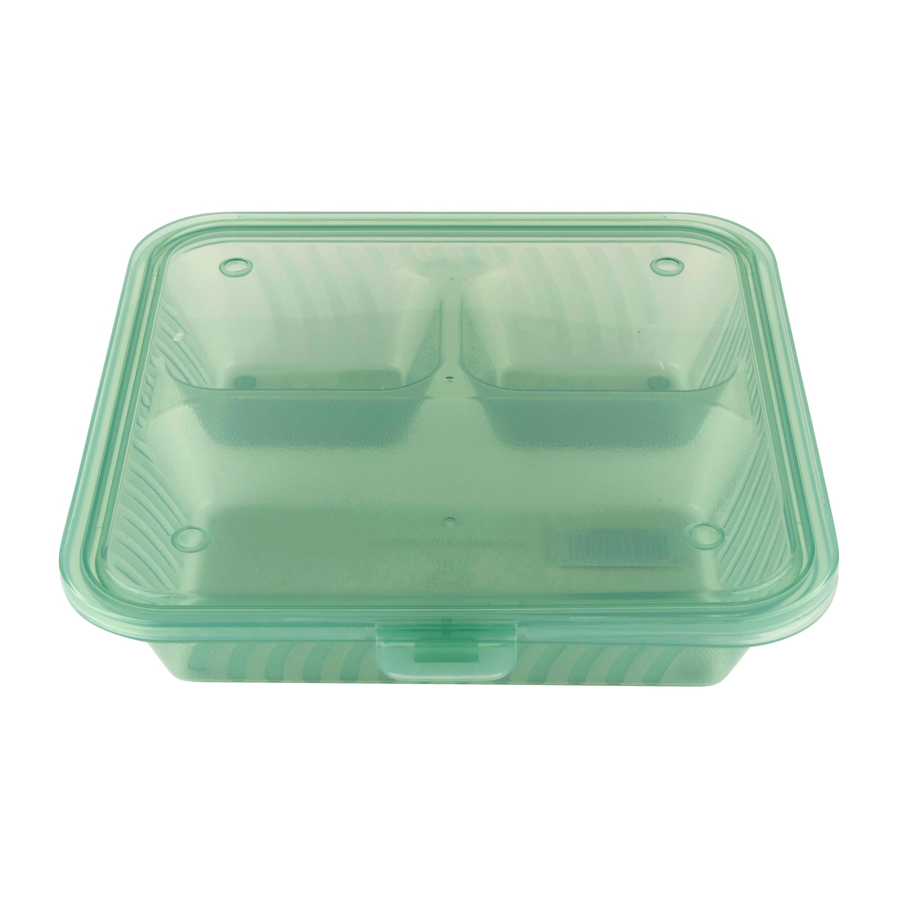 9'' x 9'' Flat Top 3-Compartment Food Container, 3.5 deep (Set of 4 ea.)