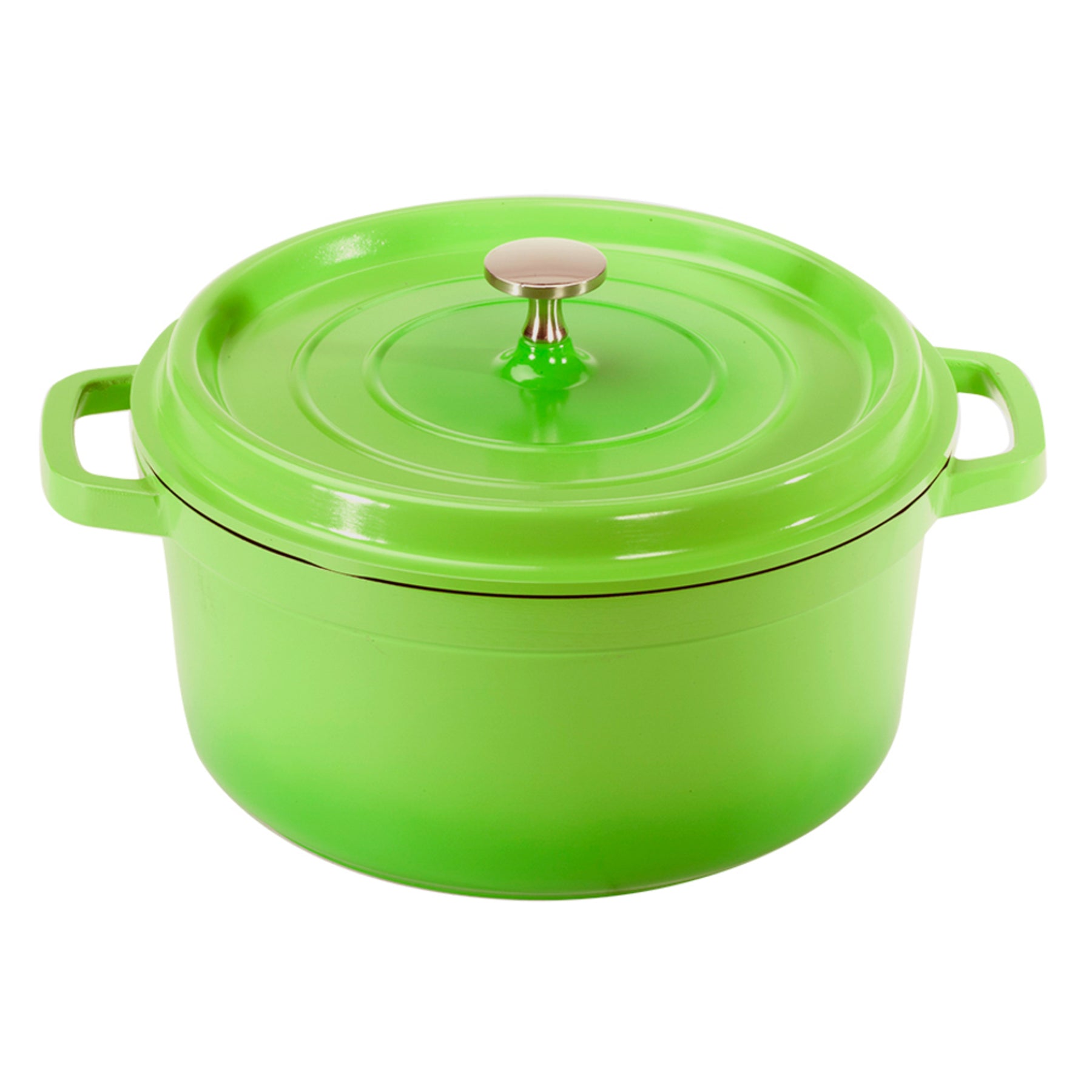 GET Heiss 4.5 Qt. Yellow Enamel Coated Cast Aluminum Round Dutch Oven with  Lid CA-012