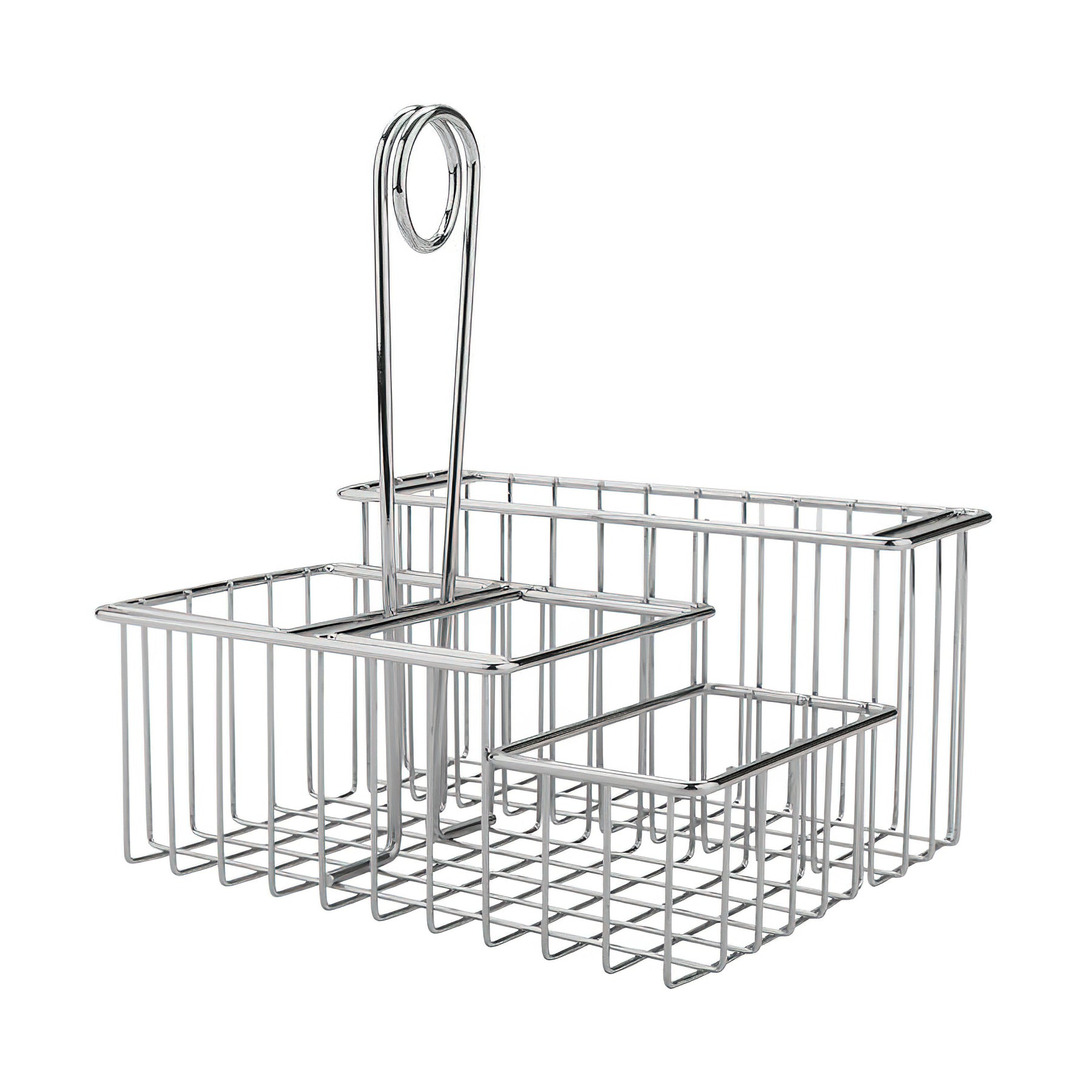 Choice 2-Compartment Wire Condiment Caddy with (2) 7 oz. Glass