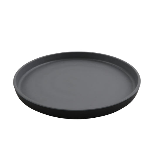 9" Round Melamine Dinner plate, Gray Matte inside/ Black Matte outside, GET. Roca. (12 Pack)