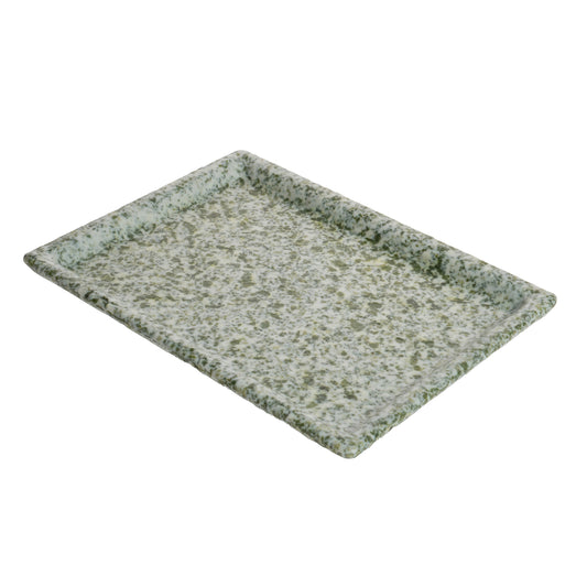 9.6" wonder terrazzo emerald rectangle melamine tray, 9.6"L x 6.8"W x .8"H, GET, cheforward