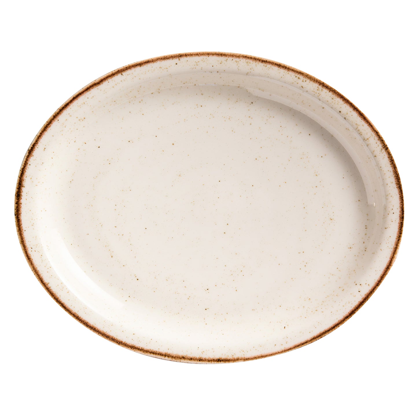 11.75" x 9.7" Beige, Porcelain, Oval Platter, Corona Artisan Beige (12 Pack)