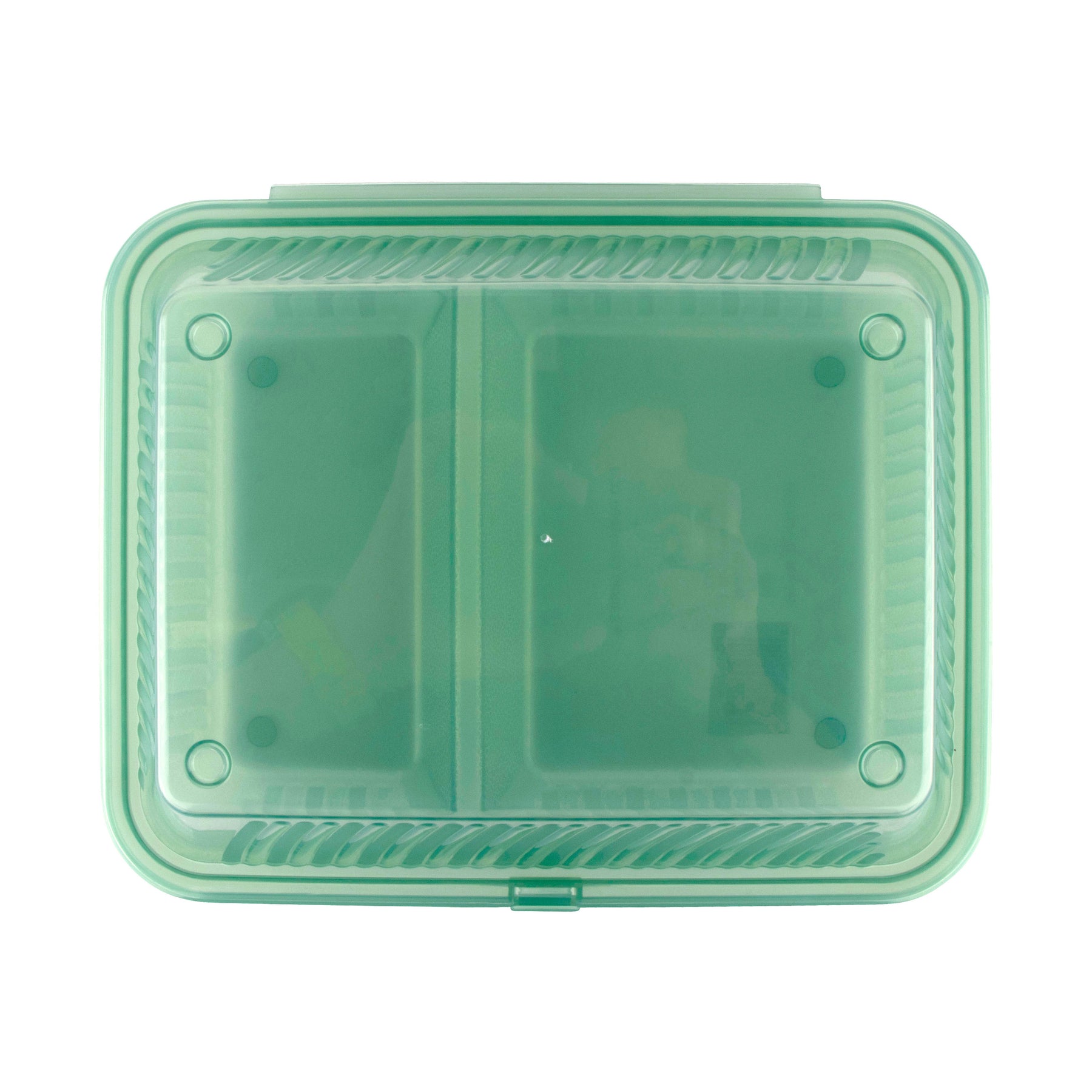 G.E.T. 2 Compartment Jade Polypropylene Eco-Take Out Container - 10L x 8W x 3H