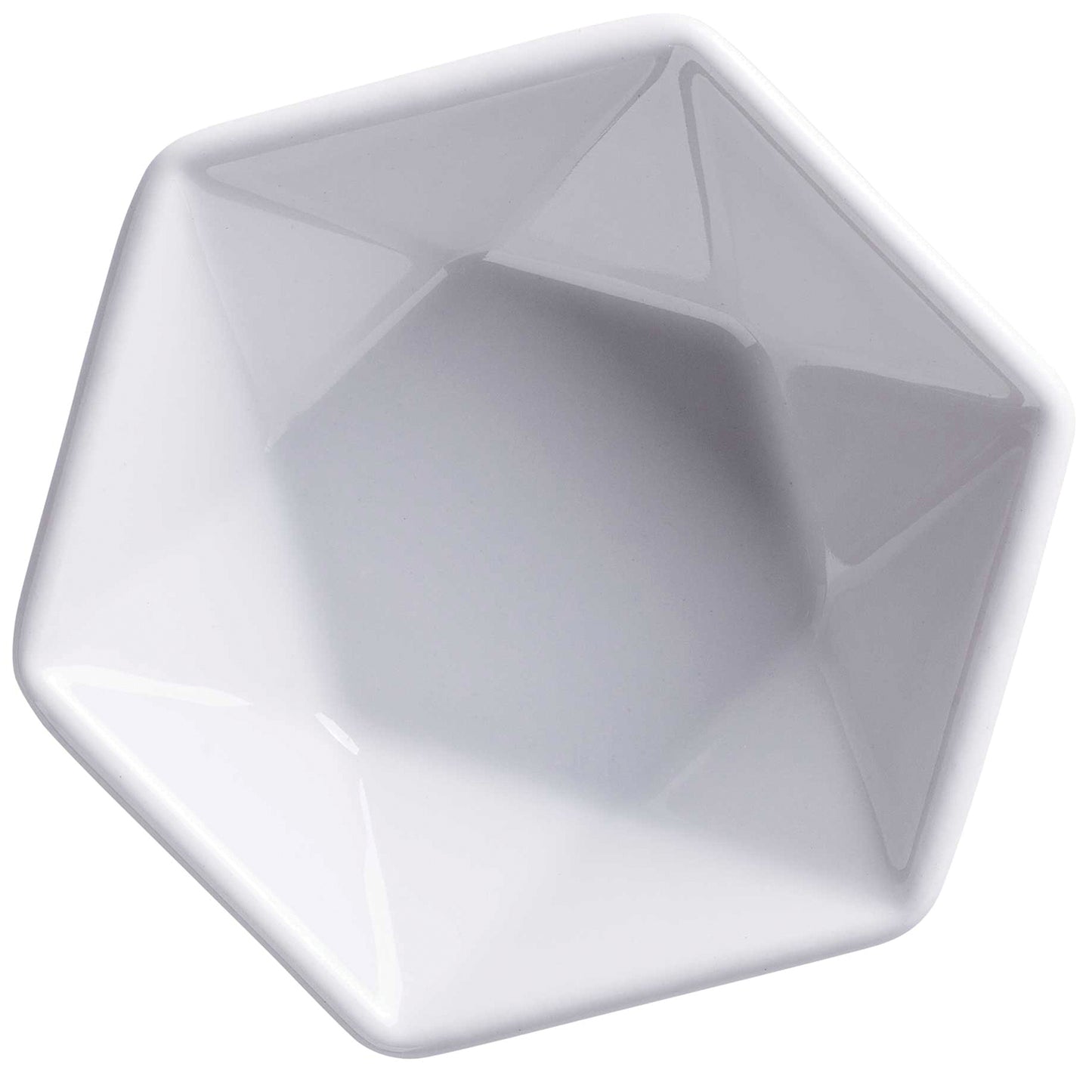 2 3/4" x 2 3/4" Bright White Porcelain Hexagonal Plate, Corona Actualite (Stocked) (12 Pack)
