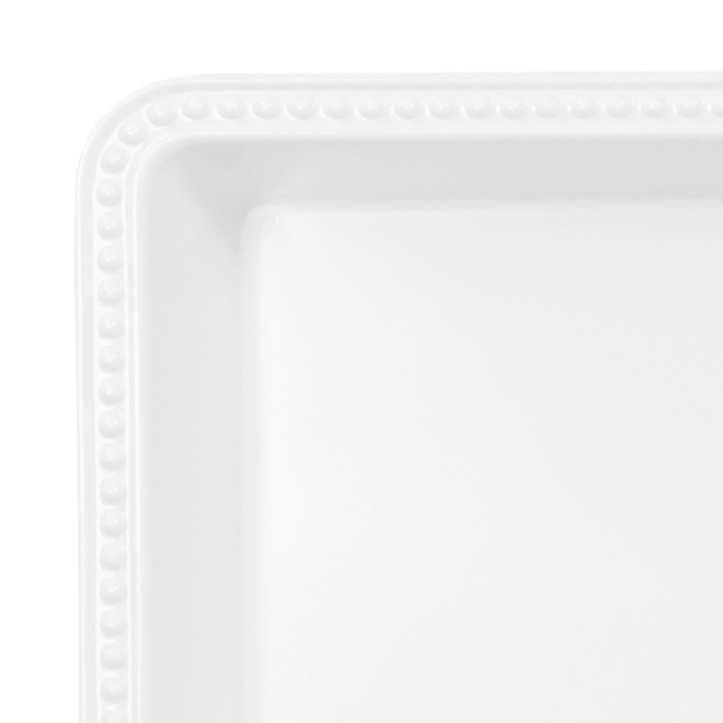 Melamine Rectangular Beaded Edge Tray - White