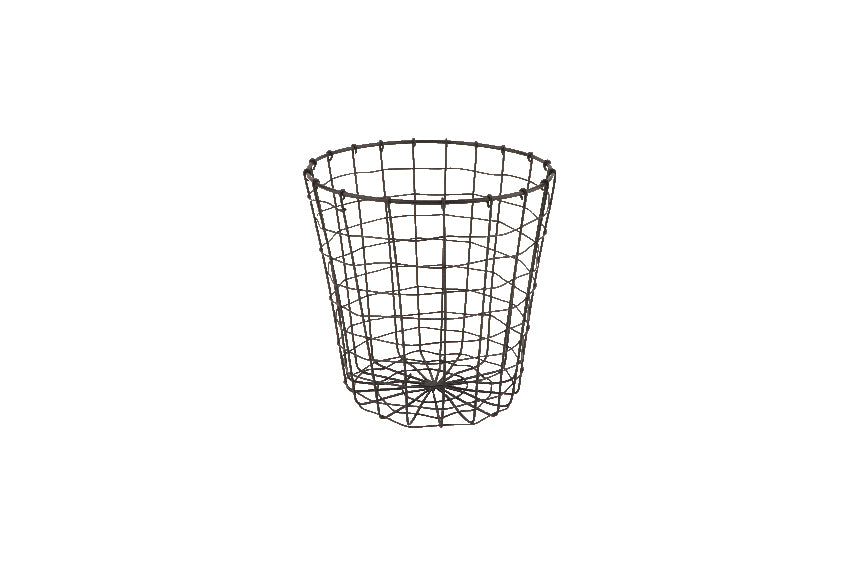 8" x 8" H, Iron Powder Coated, Gun Metal Grey, Round Basket, G.E.T Breeze Baskets