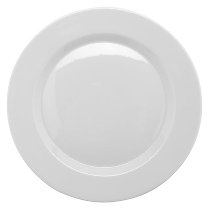 11" Bright White Porcelain Plate, Corona Elegance (Stocked) (12 Pack)