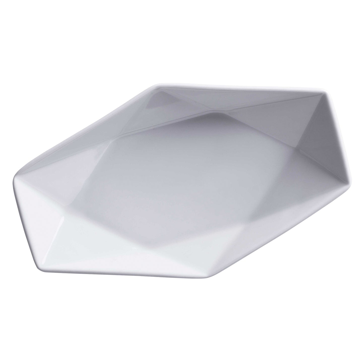6" x 3 1/4" Bright White Porcelain Hexagonal Plate, Corona Actualite (Stocked) (12 Pack)