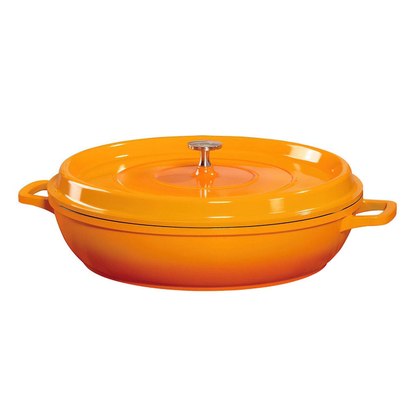 3 qt. (3.5 qt. rim-full), 10.25" Induction Ready Round Braiser / Paella w/ Lid, 2.88" deep