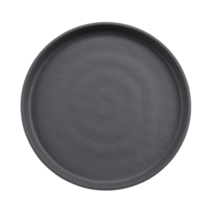 9" Round Melamine Dinner plate, Gray Matte inside/ Black Matte outside, GET. Roca. (12 Pack)