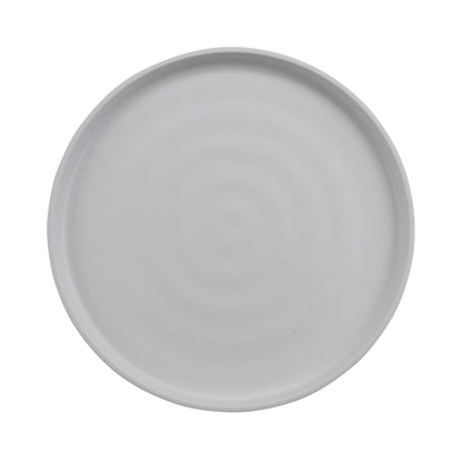 11" Round Melamine Dinner plate, White Matte inside/ Gray Matte outside, GET. Roca. (12 Pack)