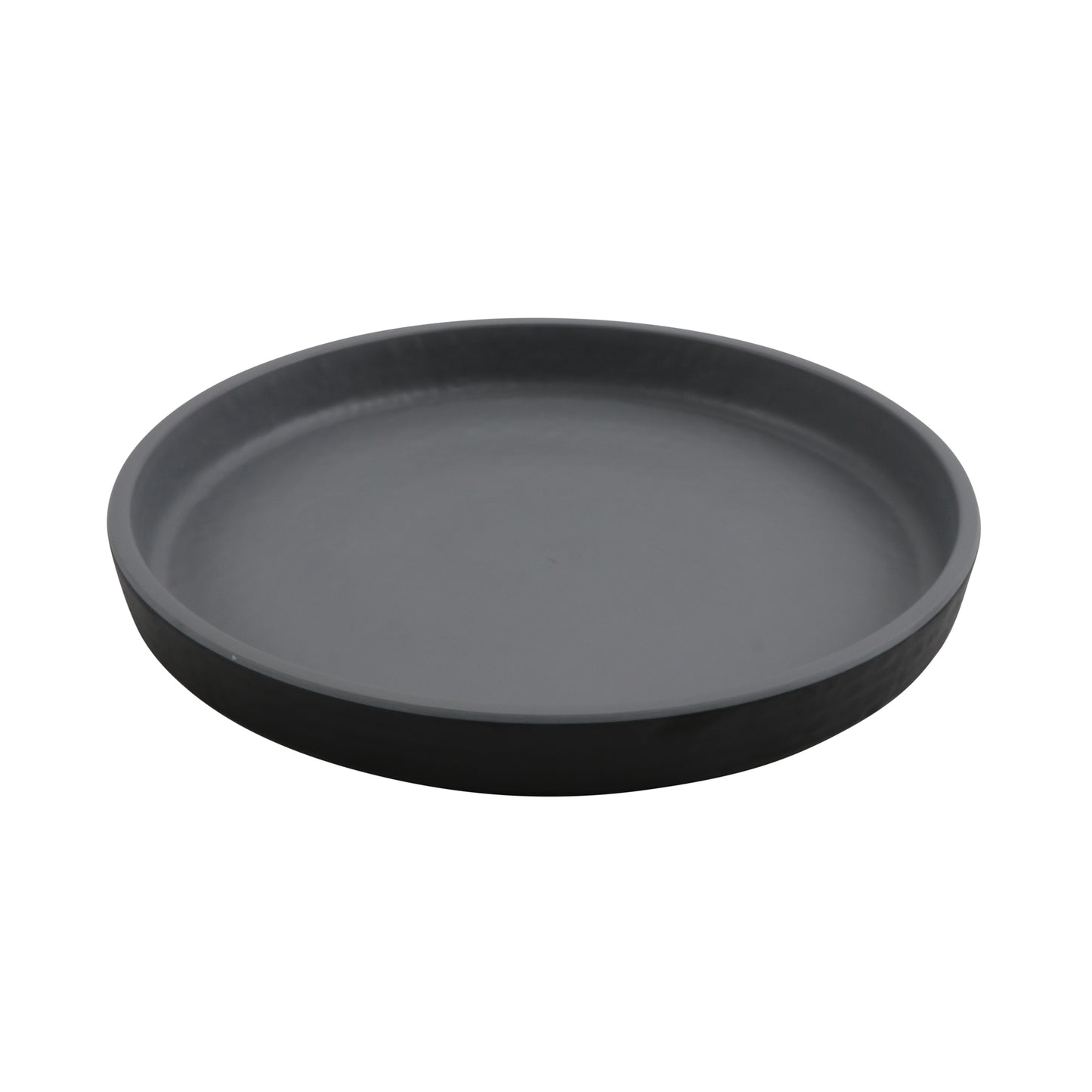 7" Round Melamine Dinner plate, Gray Matte inside/ Black Matte outside, GET. Roca. (12 Pack)