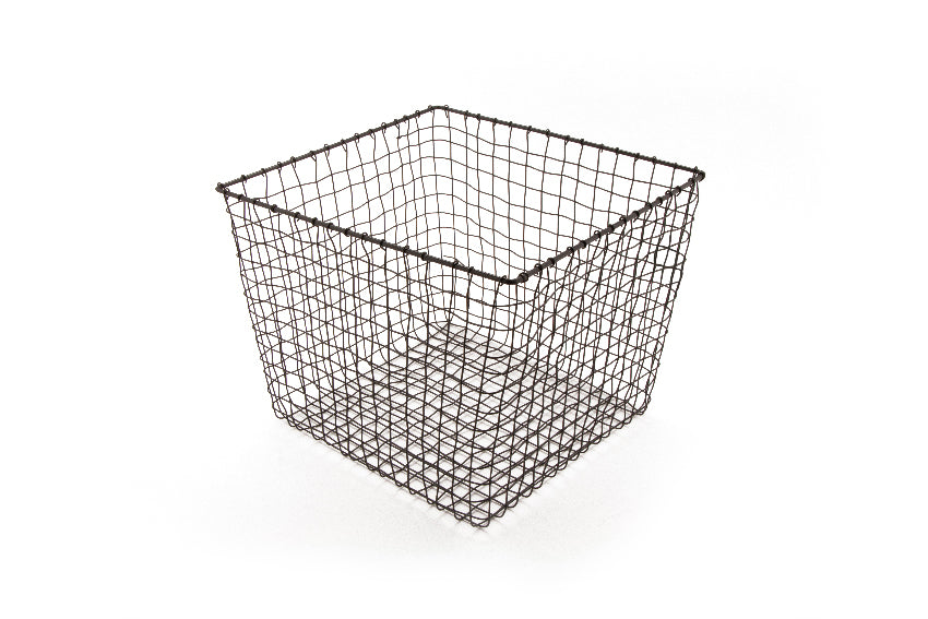 14" x 11" H, Iron Powder Coated, Gun Metal Grey, Square Basket, G.E.T Breeze Baskets