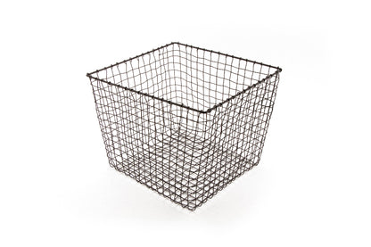 14" x 11" H, Iron Powder Coated, Gun Metal Grey, Square Basket, G.E.T Breeze Baskets