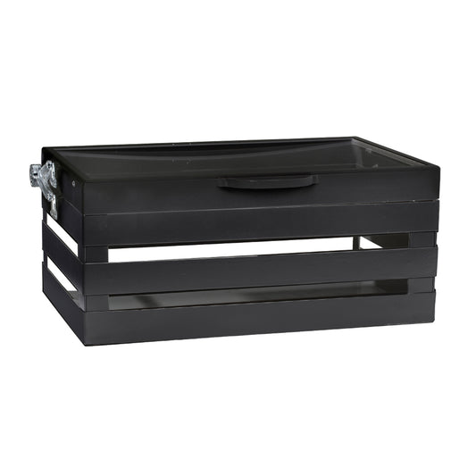 Full Size Metal Crate Chafer with Self-Closing Lid, 21.5" x 14.5", 9.5" tall (fits standard full size food pan)