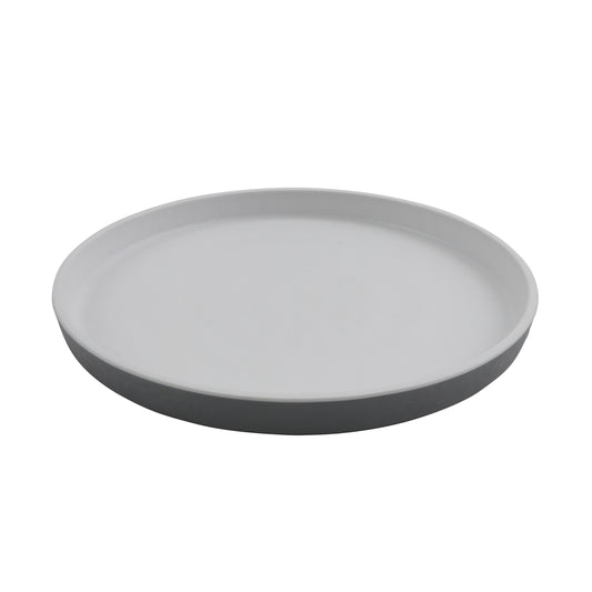 9" Round Melamine Dinner plate, White Matte inside/ Gray Matte outside, GET. Roca. (12 Pack)