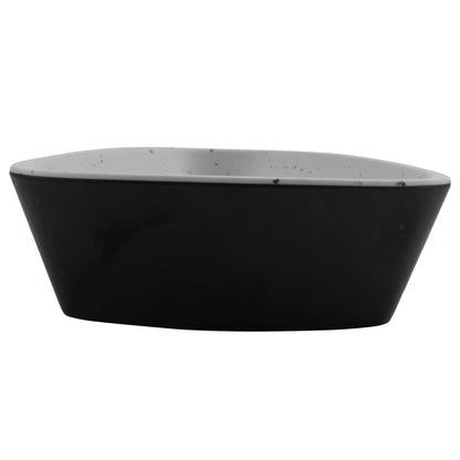 6.5 oz revive stone natural/black triangle melamine ramekin with organic texture, 4.69"L x 4.25"W x 0.88"H, GET, cheforward