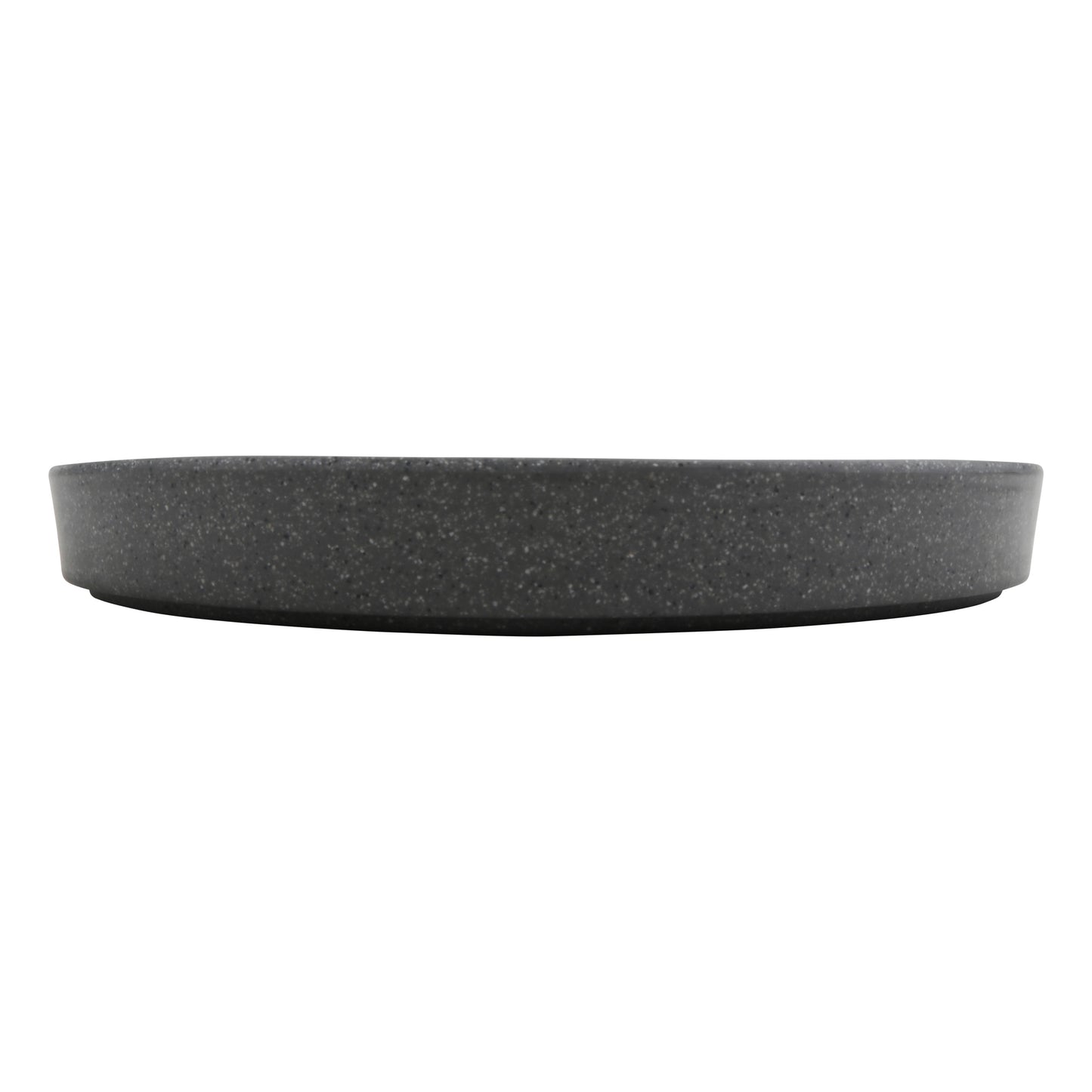 12" infuse stone grey/black melamine plate with edge rim (large), 12"L x 12"W x 1.6"H, GET, cheforward