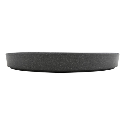 12" infuse stone grey/black melamine plate with edge rim (large), 12"L x 12"W x 1.6"H, GET, cheforward