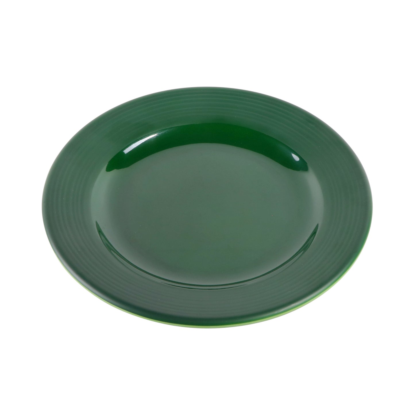 Melamine Round Plate - Green Glaze