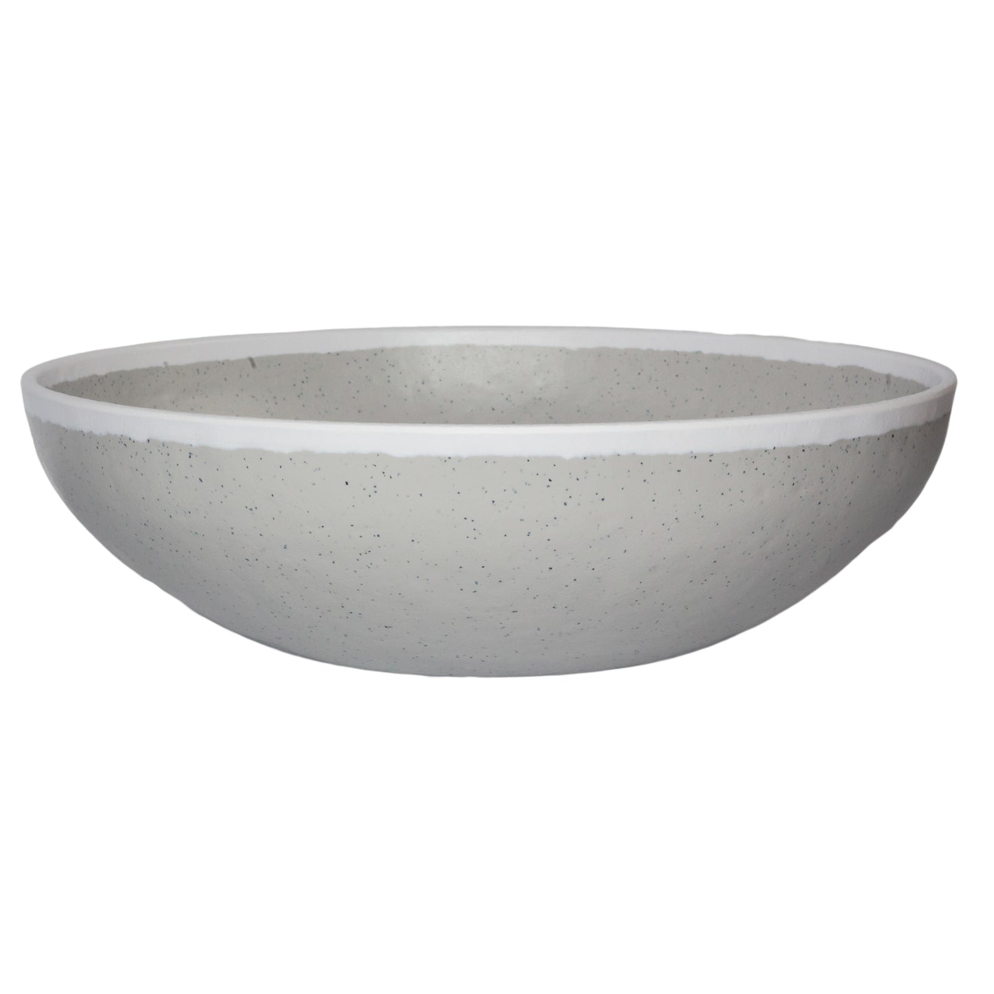 4 qt. Dove Gray, Melamine, Large Display Bowl, (4.56 qt. rim-full), 12.25" Top Dia., 3.25" Deep, G.E.T. Pottery Market Glazed