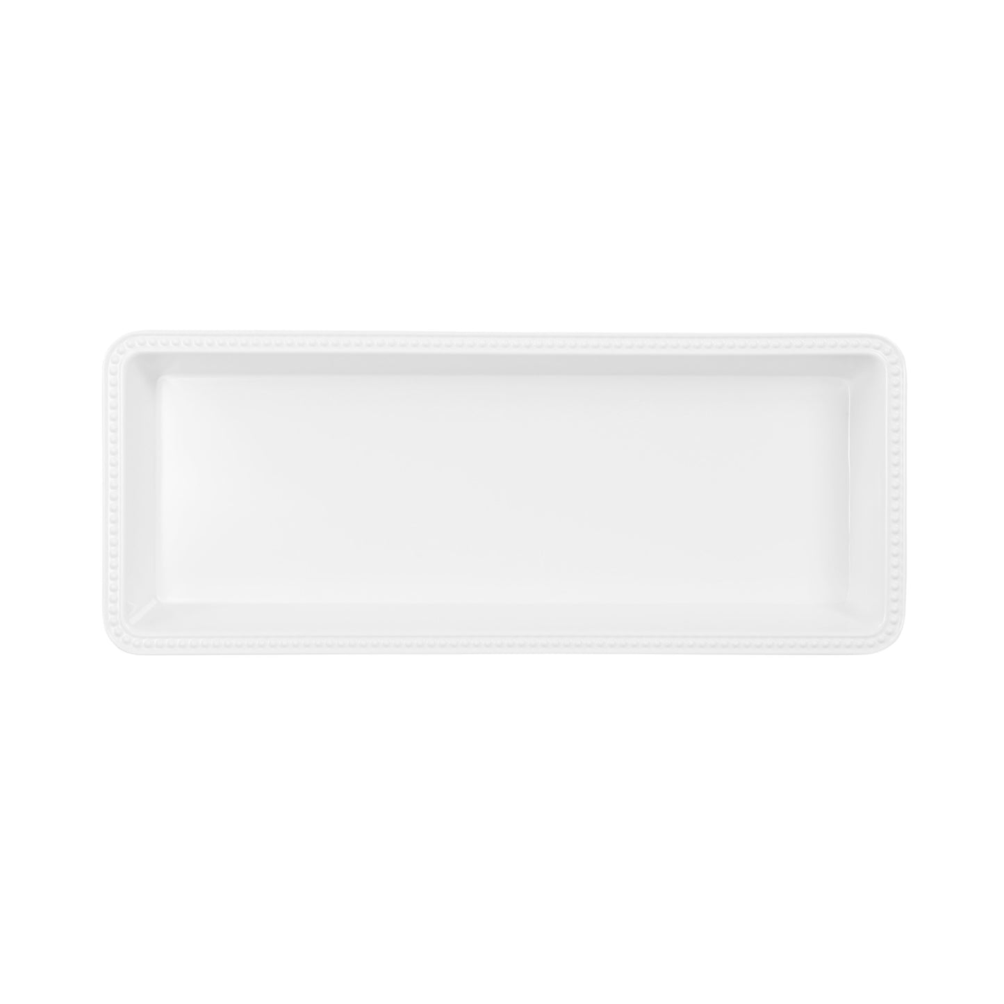 Melamine Rectangular Beaded Edge Tray - White