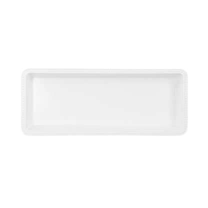 Melamine Rectangular Beaded Edge Tray - White