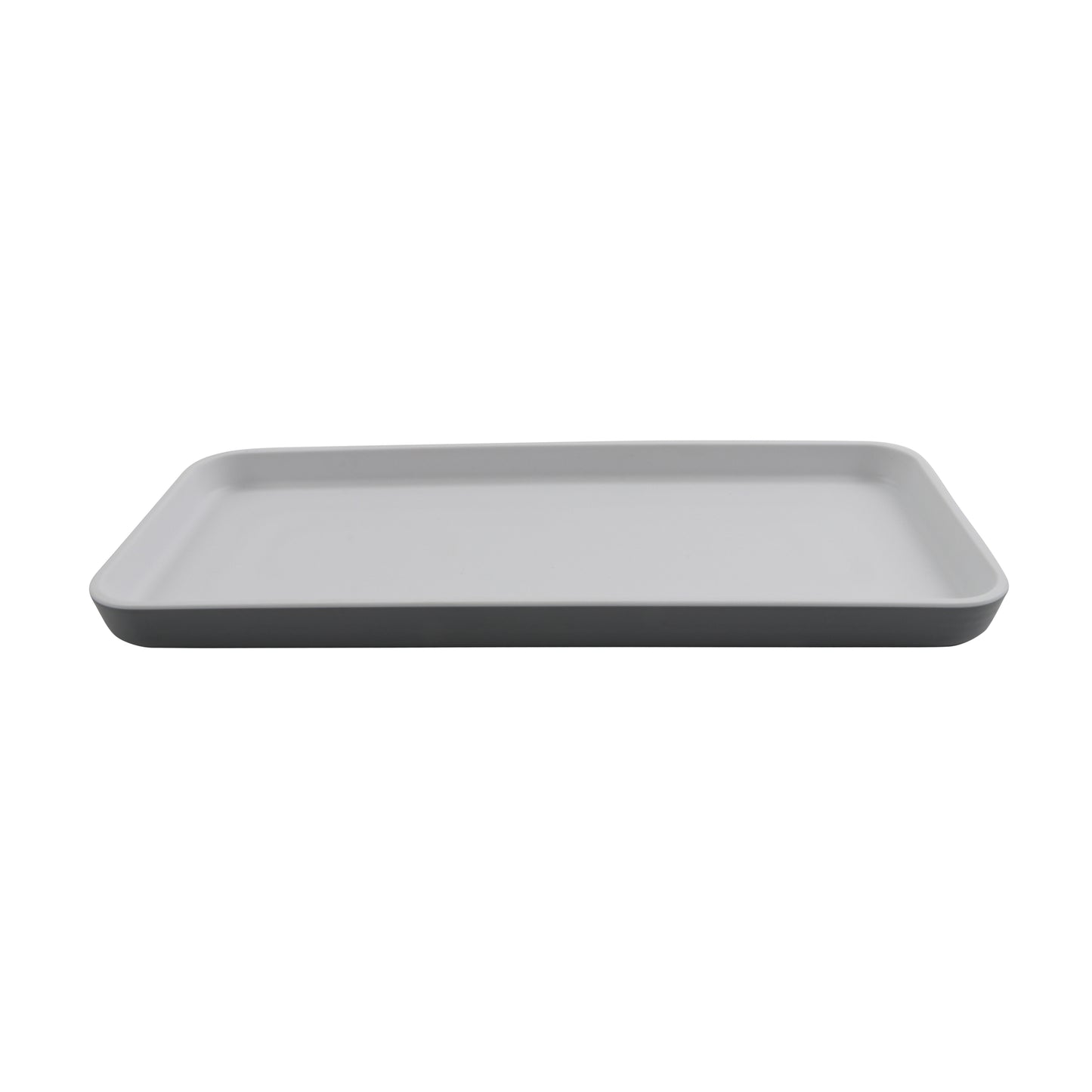 13" x 6" Melamine Rectangle Platter, White Matte inside/ Gray Matte outside, GET. Roca. (12 Pack)