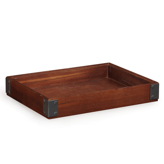 12" x 9" Rectangular Stackable Wood Display Box with Metal Brackets / Condiment Organizer, 2" tall (fits MTS-20L)