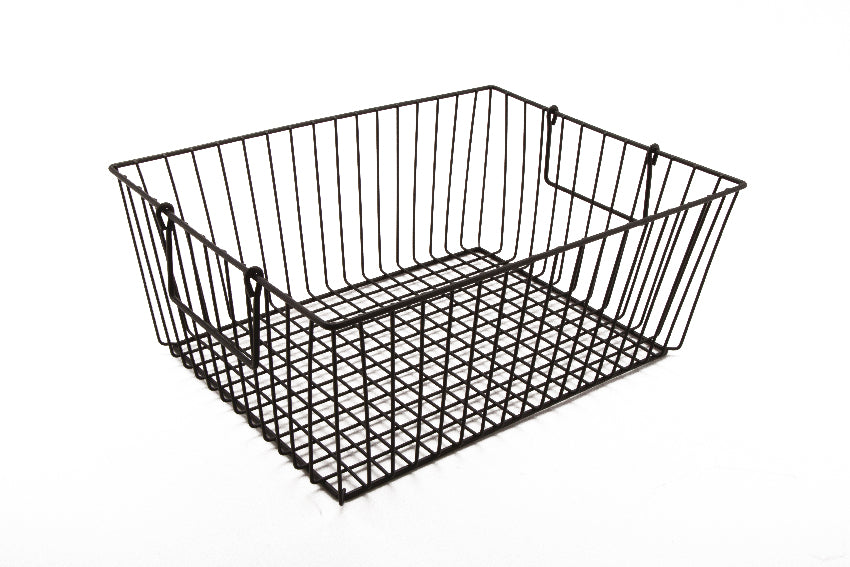 10" L x 5.5" W x 6.75" H, Iron Powder Coated, Gun Metal Grey, Rectangular Basket with Swinging Handles, G.E.T Breeze Baskets