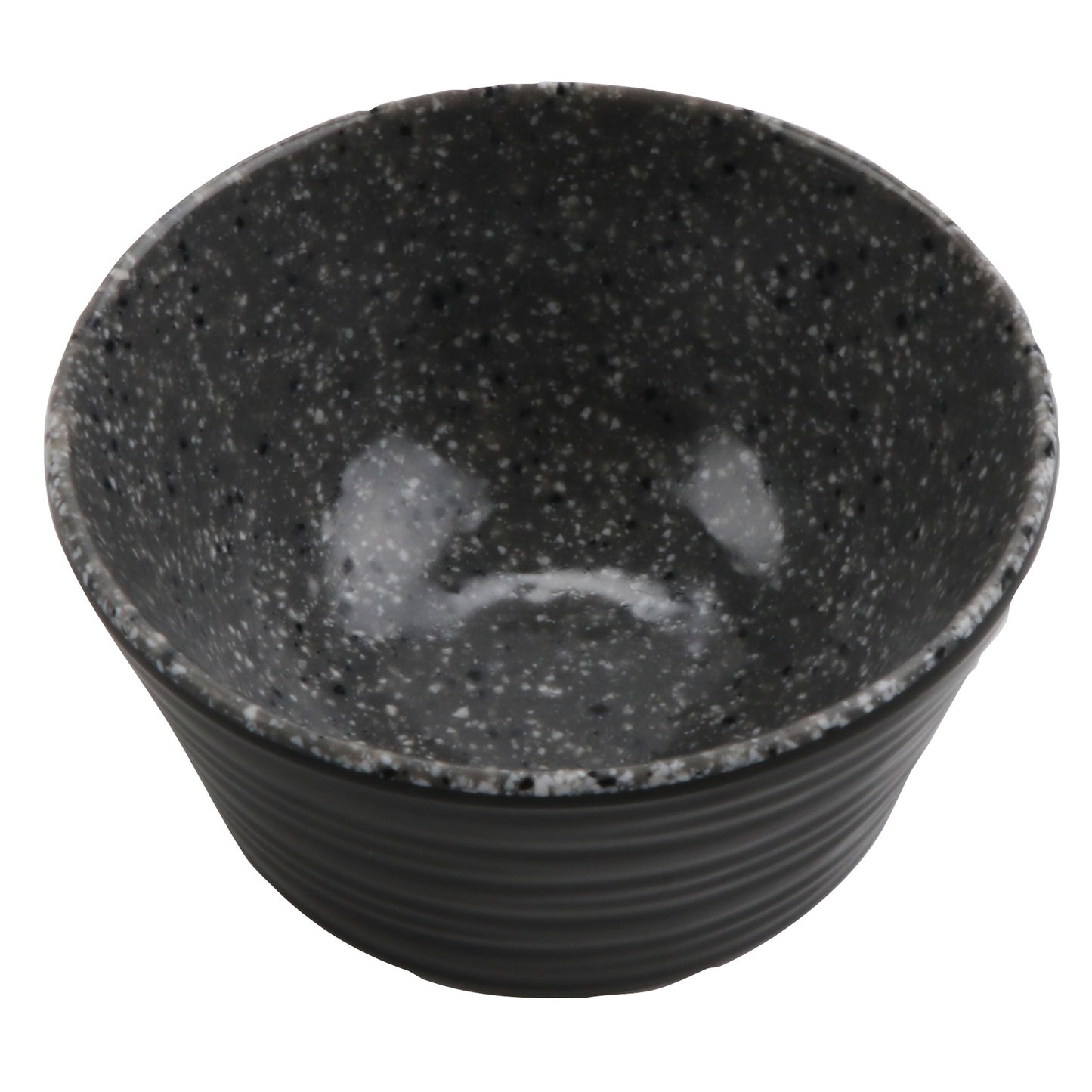 2 oz revolve stone grey/black melamine ramekin with organic texture, 2.69"L x 2.69"W x 1.25"H, GET, cheforward