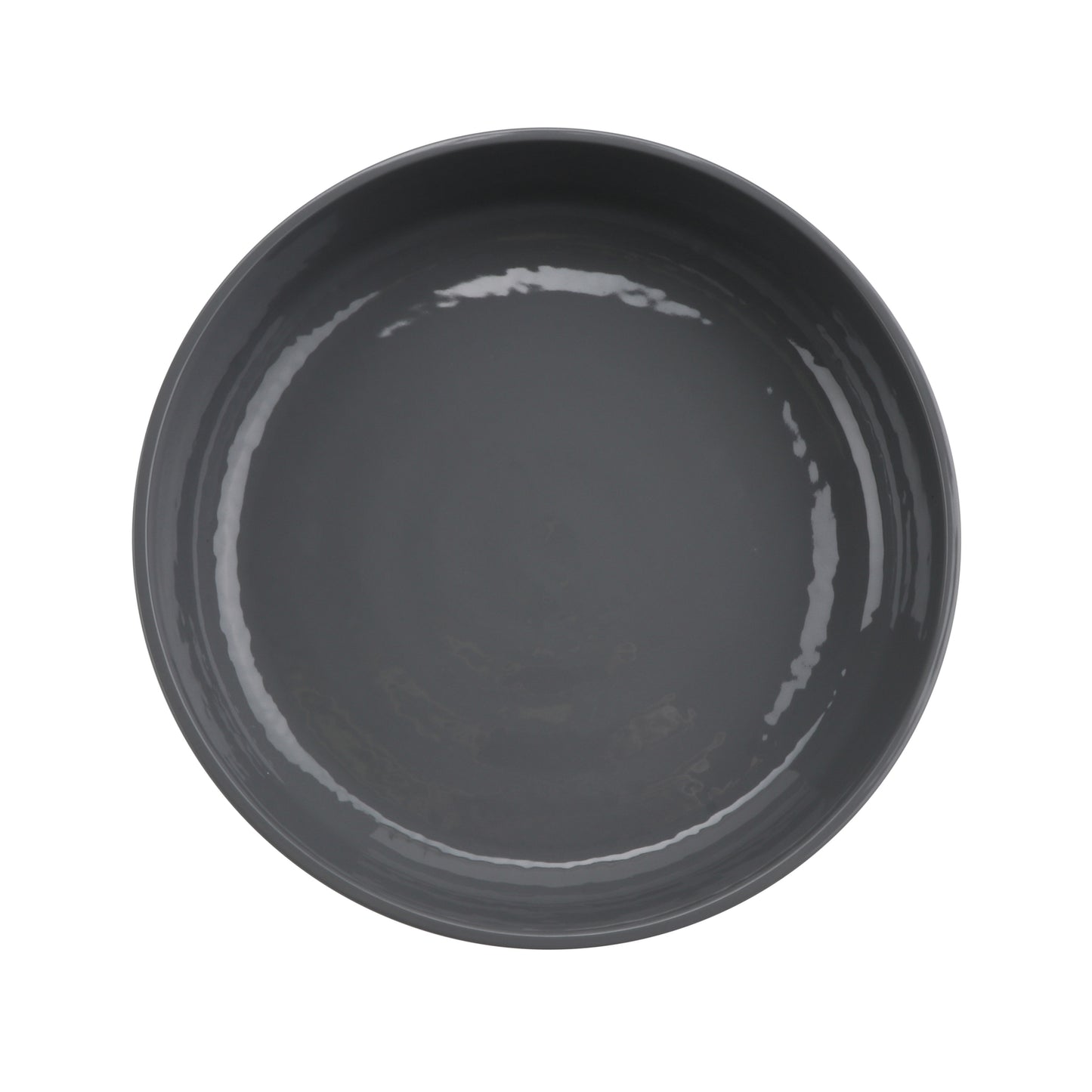 9" Low Street - 42 oz Melamine Bowl (54 oz Rim Full), Glossy Gray inside/ Black Matte outside, GET. Roca. (12 Pack)