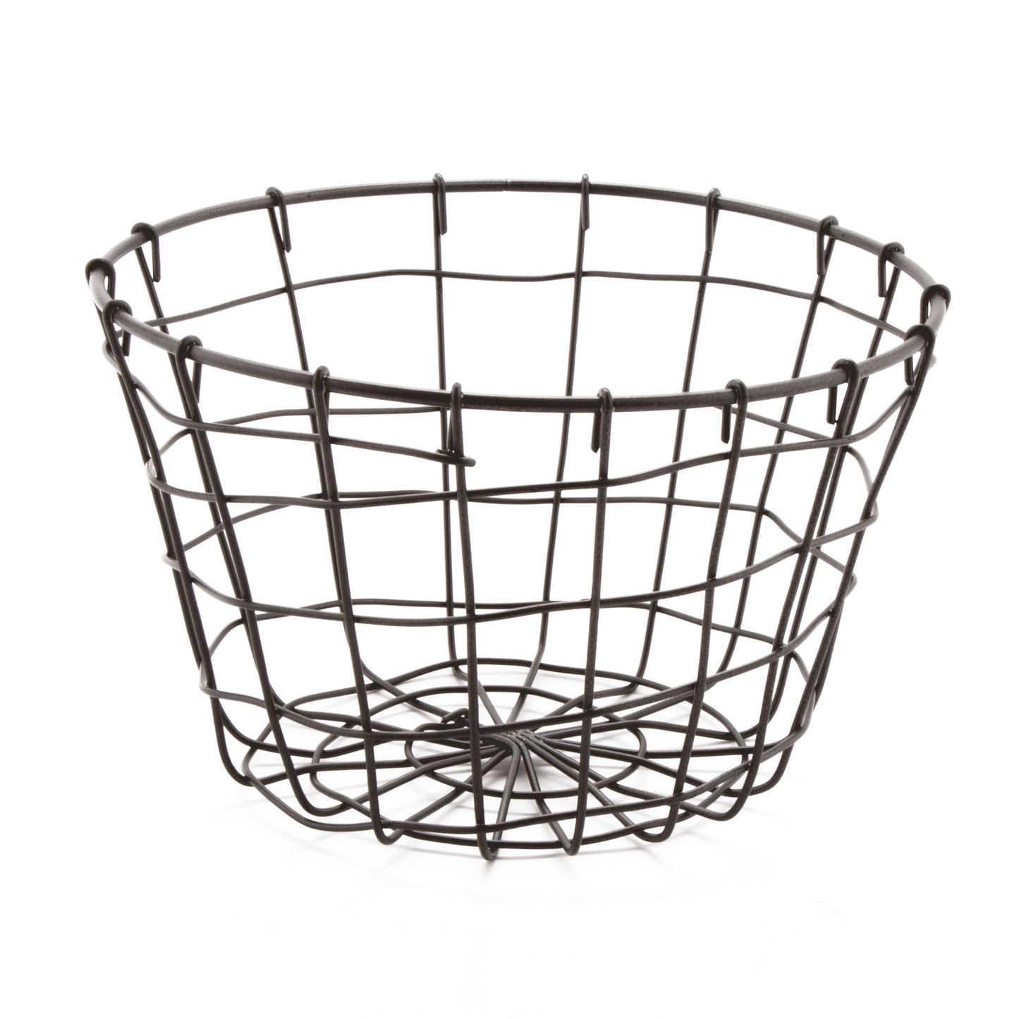 8" x 5" H, Iron Powder Coated, Gun Metal Grey, Round Basket, G.E.T Breeze Baskets