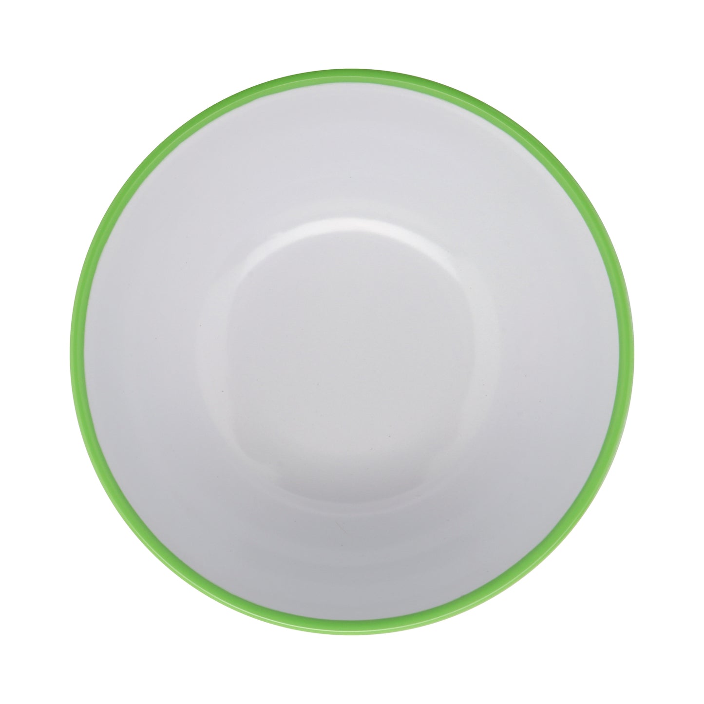 10 oz. White with Green Trim, Melamine Small Side Salad, Soup Bowl, 12 oz. rim-full, 4.75" dia., 2" deep, G.E.T. Settlement Oasis (12 Pack)