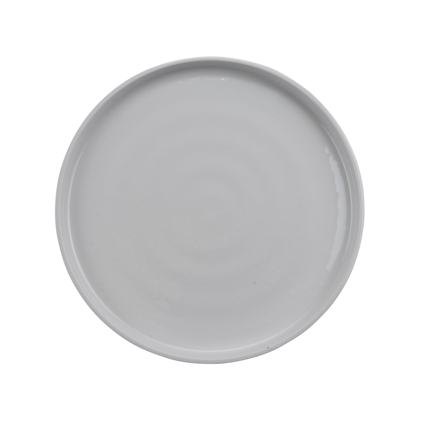 11" Round Edged Melamine Dinner plate, Glossy White inside/ Gray Matte outside, GET. Roca. (12 Pack)