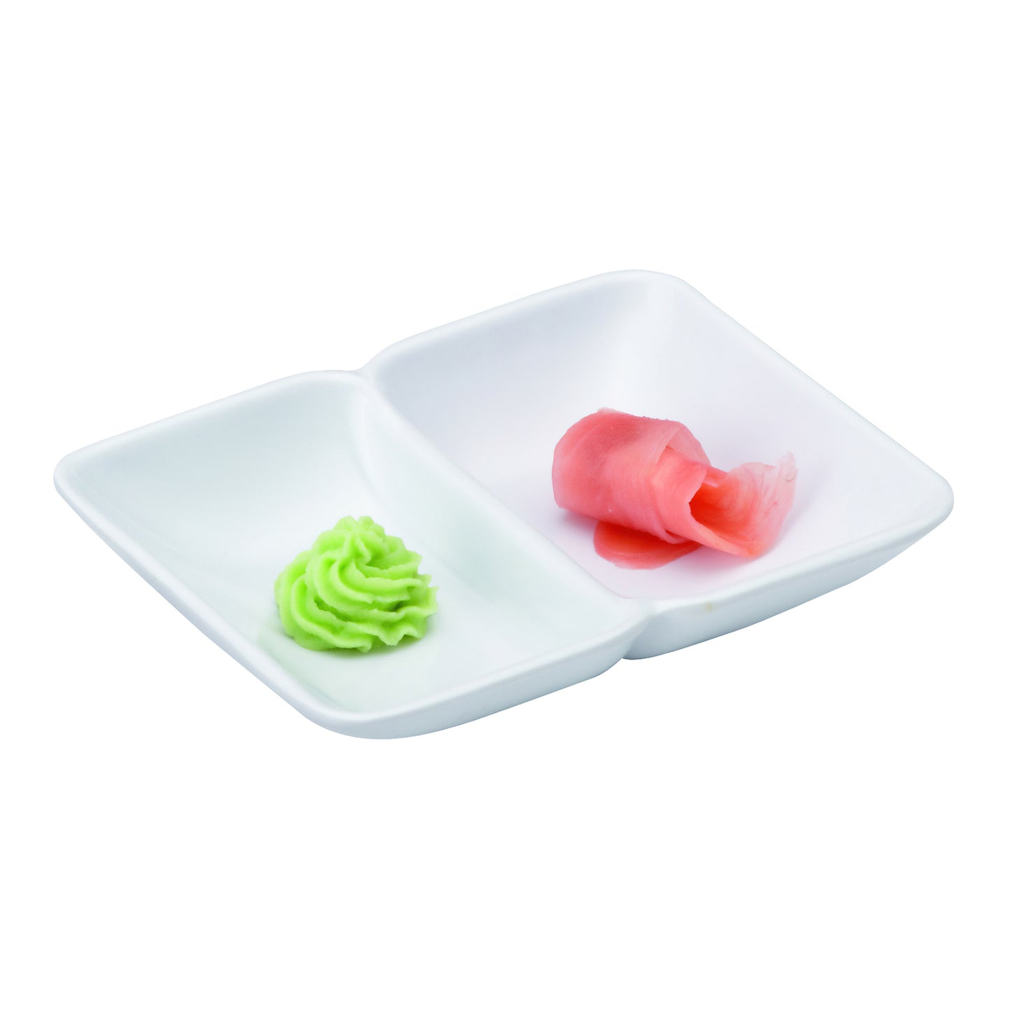 1 oz., 4" x 3" 2-Compartment Sauce Dish (12 Pack)