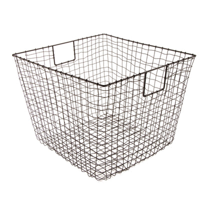 19" x 14" H, Iron Powder Coated, Gun Metal Grey, Square Basket, G.E.T Breeze Baskets