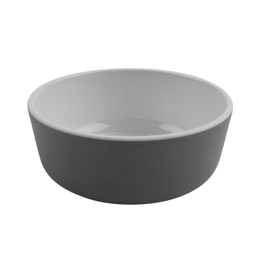 15 oz Soup/Salad Melamine Bowl (20 oz Rim Full), Glossy White inside/ Gray Matte outside, GET. Roca. (12 Pack)