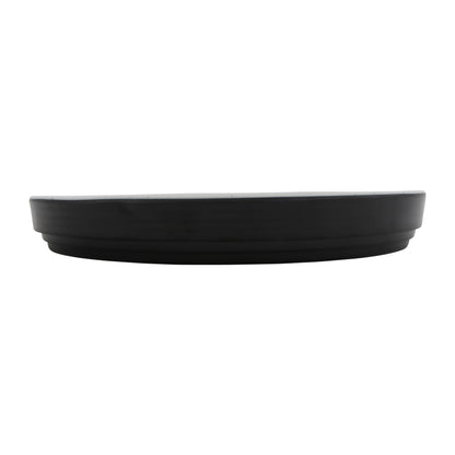 8.14" infuse stone natural black melamine plate with edge rim (small), 8.14"L x 8.14"W x 1.1"H, GET, cheforward