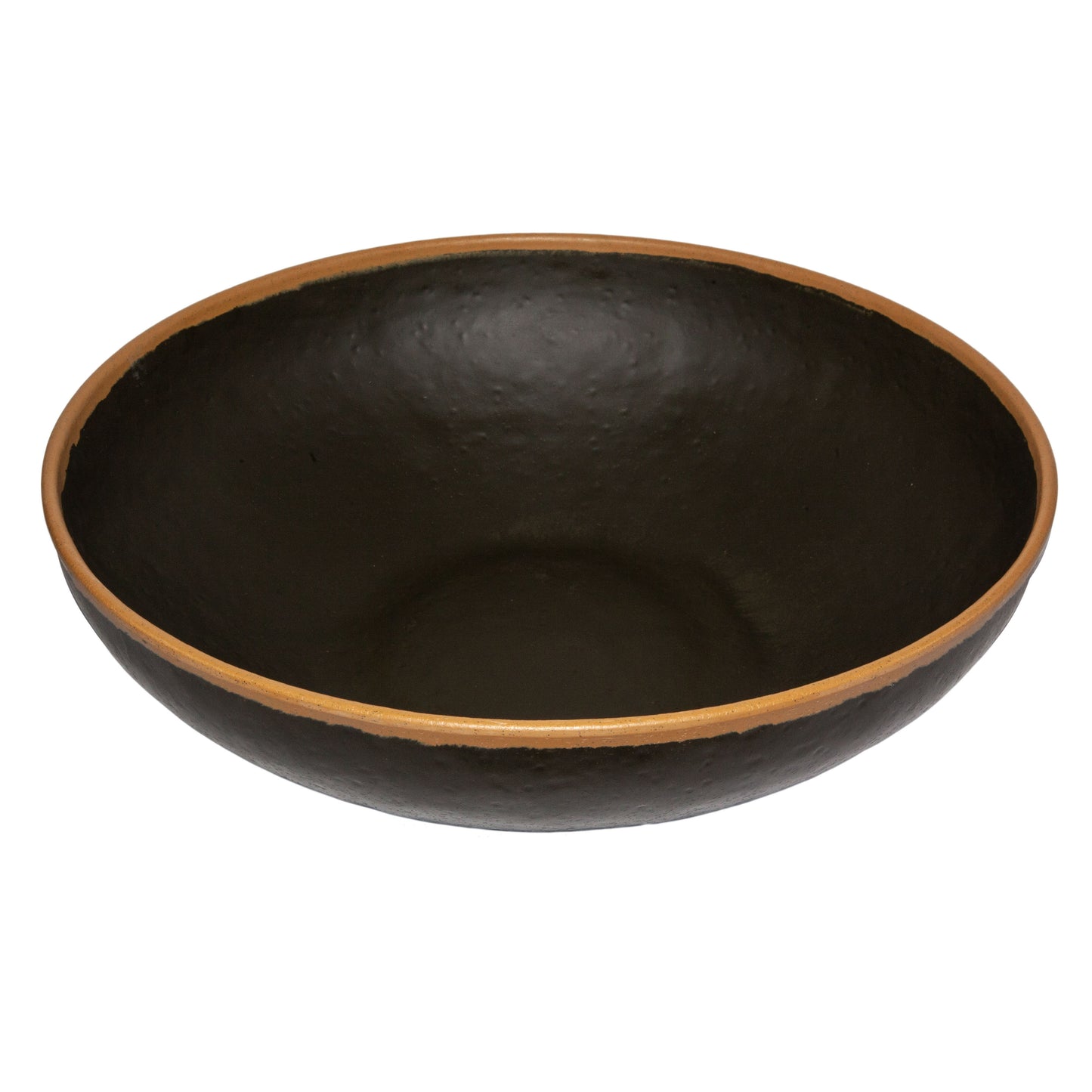 10 qt. Brown, Melamine, Large Display Bowl, (11 qt. rim-full), 16.5" Top Dia., 4.5" Deep, G.E.T. Pottery Market Glazed