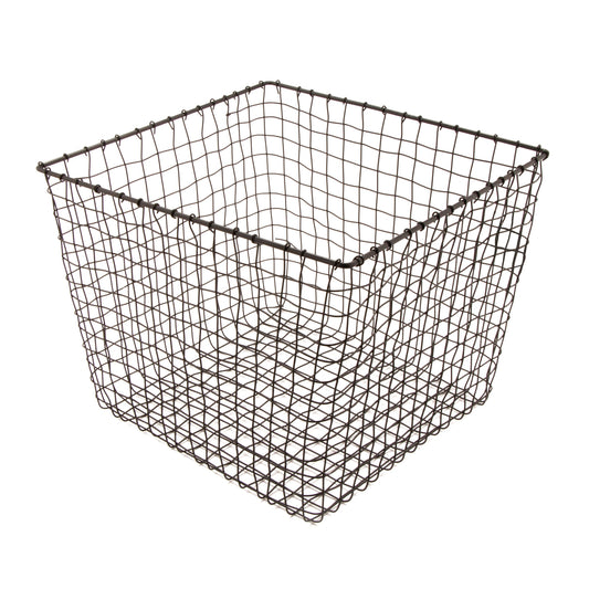 11" x 8" H, Iron Powder Coated, Gun Metal Grey, Square Basket, G.E.T Breeze Baskets