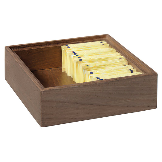 6" Square Stackable Wood Display Box / Condiment Organizer, 2" tall (fits MTS-20S)