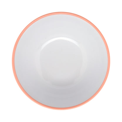 10 oz. White with Pink Trim, Melamine Small Side Salad, Soup Bowl, 12 oz. rim-full, 4.75" dia., 2" deep, G.E.T. Settlement Oasis (12 Pack)