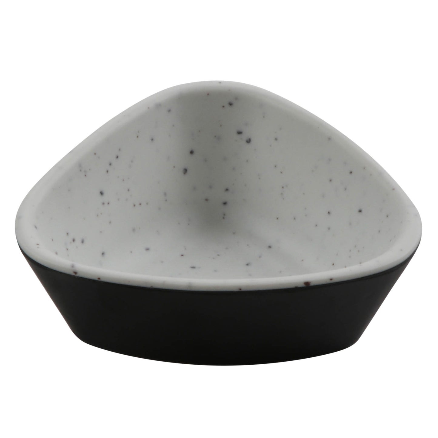 2.5 oz revive stone natural/black triangle melamine ramekin with organic texture, 3.25"L x 3"W x 1.63"H, GET, cheforward