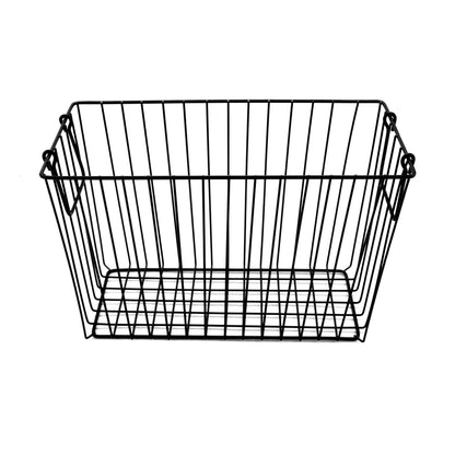 14.5" L x 7.25" W x 9.25" H, Iron Powder Coated, Gun Metal Grey, Rectangular Basket with Swinging Handles, G.E.T Breeze Baskets