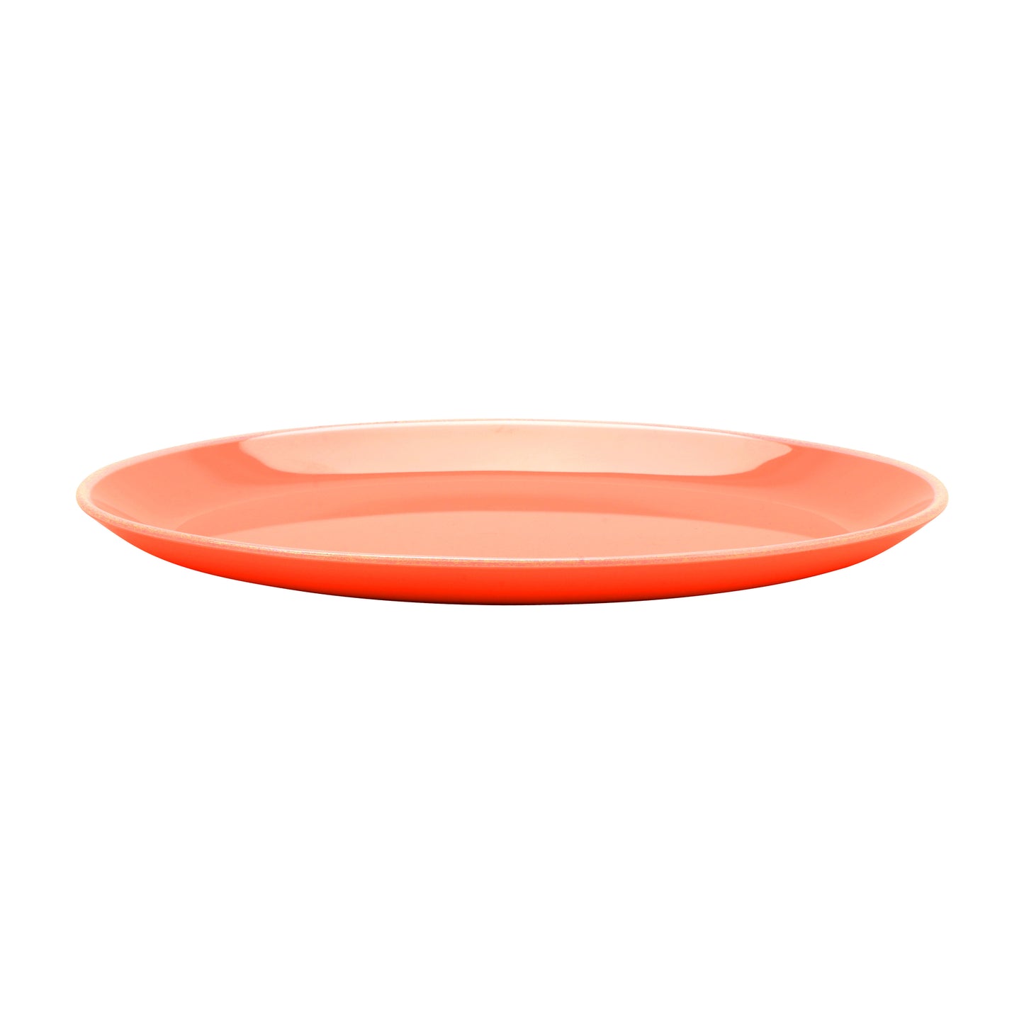 10" x 7.75" Orange with White Trim, Melamine Small Oval Dinner Plate, G.E.T. Settlement Oasis (12 Pack)