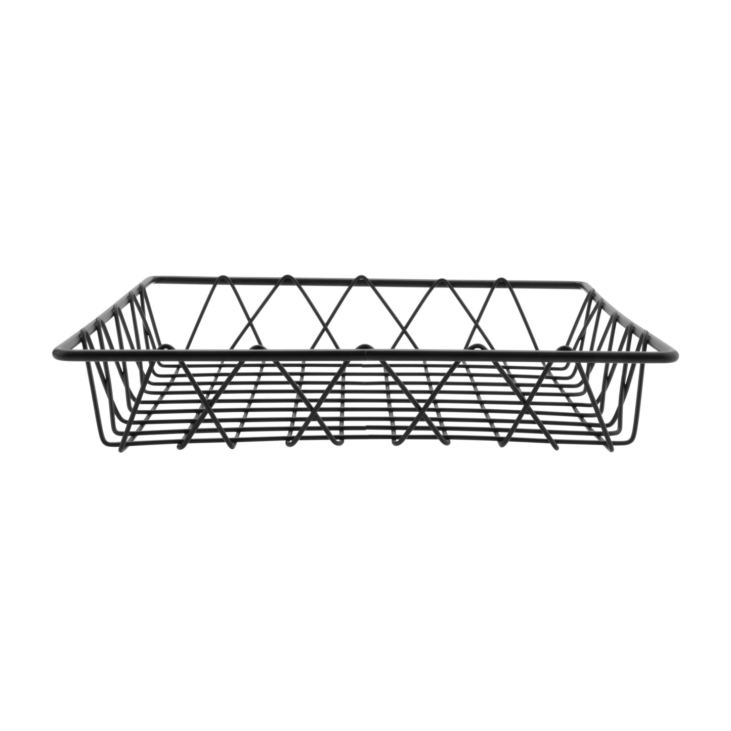 12" Black Square Wire Basket, 2" Deep (fits IR-703B, IR-704B)