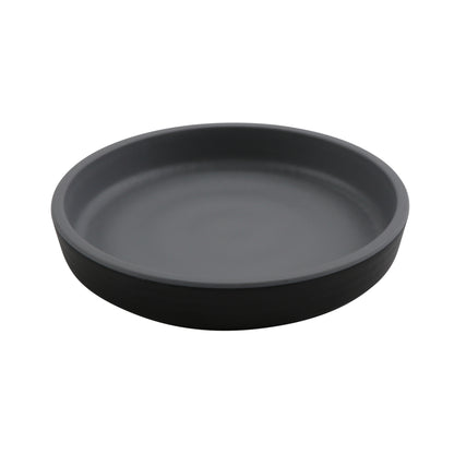 5" Round Melamine Dinner plate, Gray Matte inside/ Black Matte outside, GET. Roca. (12 Pack)