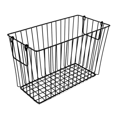 14.5" L x 7.25" W x 9.25" H, Iron Powder Coated, Gun Metal Grey, Rectangular Basket with Swinging Handles, G.E.T Breeze Baskets